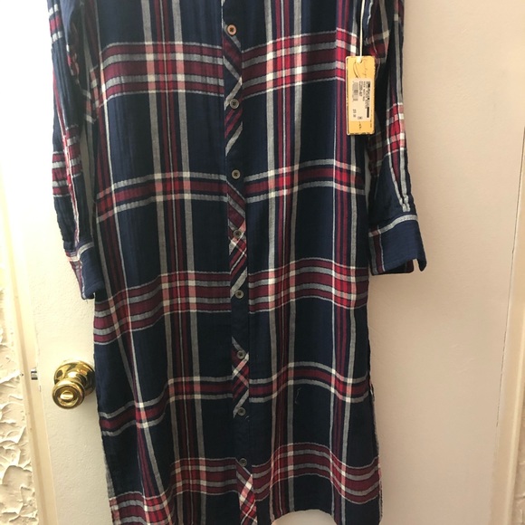 VINTAGE HAVANA PLAID  DUSTER WITH TAGS - Picture 2 of 2
